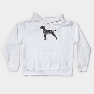 hungarian vizsla dog black and white Kids Hoodie